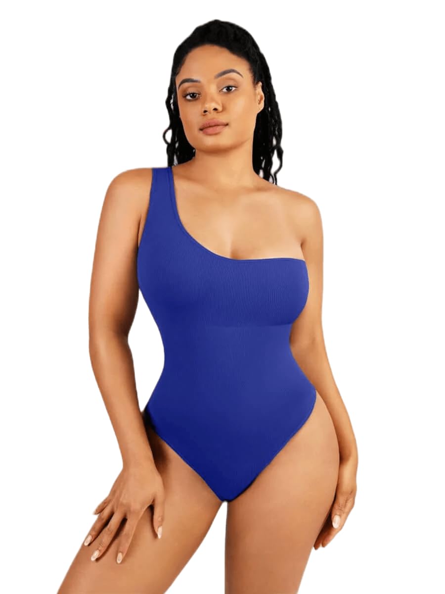 SHOP Women's Seamless One-Shoulder Bodysuit – Waist Sculpting Tummy Control Shapewear, Slim Fit Compression One-Piece for Dresses, Sarees-image-33