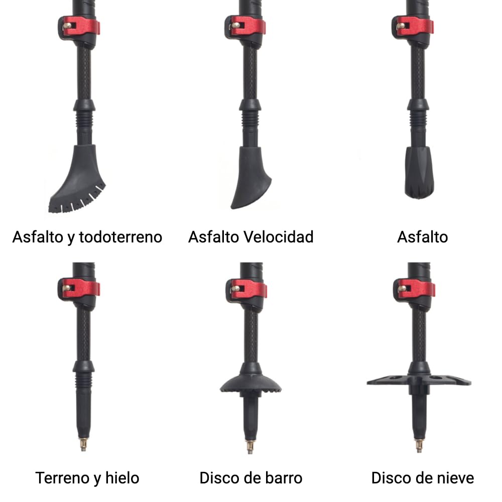 Steinwood Bastones de Senderismo de Carbono prémium, Muy Ligeros, Ajustables con telescópico y Cierre de Pinza con Tope de Goma Extra y Bolsa de Transporte