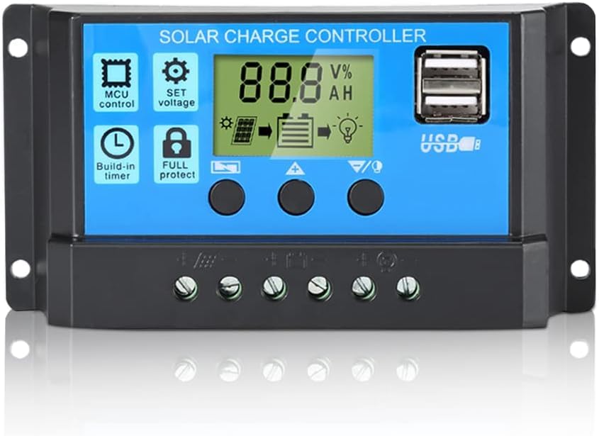 REES52 30A PWM Charge Controller, 12V 24V Solar Panel Battery Intelligent Regulator with Adjustable LCD Display, Dual USB Port, Auto Parameter Timer Setting, Multiple Load Control Modes (B0D2HN4G66) Amazon Price History, Amazon Price Tracker