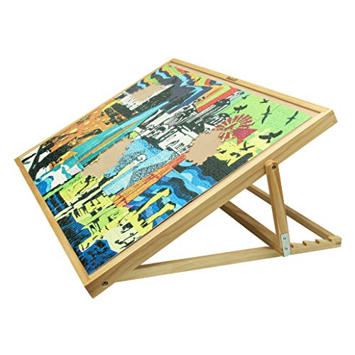 Becko Adjustable Wooden Puzzle Board Jigsaw Puzzle Plateau Puzzle Board with Easel for Adults and Kids for Puzzles Up to 1000 Pieces - Thumbnail 4