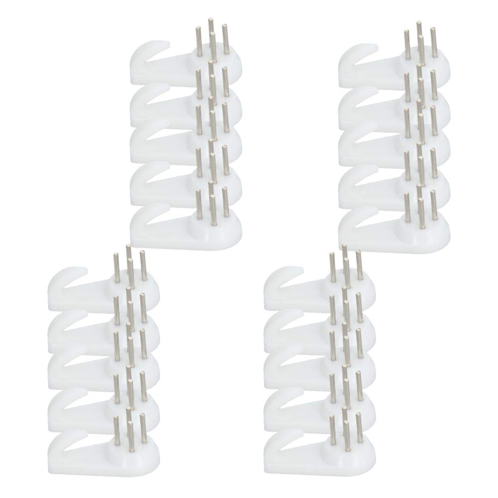 Aicosineg 30Pcs Hardwall Hanger Wall Mount Non-Mark Hook Photo Picture Frame Hanger for Fasteners Wall Wallpaper Walls Concrete Hooks Wooden Doors Hardware Medium White Tone