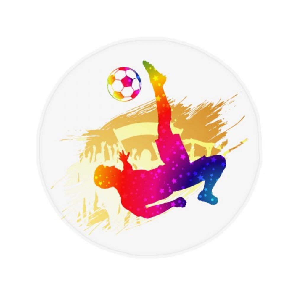 Tapis de football rond 80cm antidérapant multicolore DIYthinker
