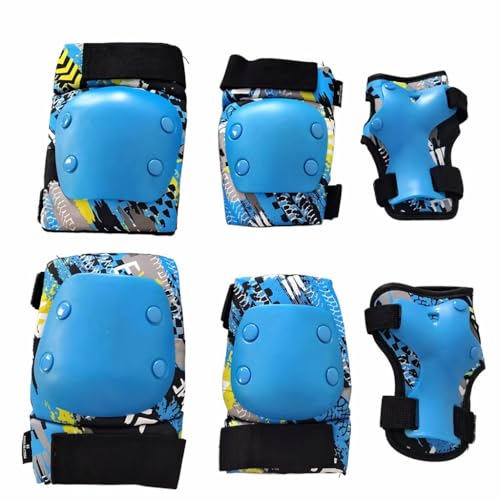 Juego de Equipo de protección Ajustable 6 en 1, Rodilleras para Adultos/niños, Coderas, muñequeras para patineta, Patinaje, Patinaje, BMX