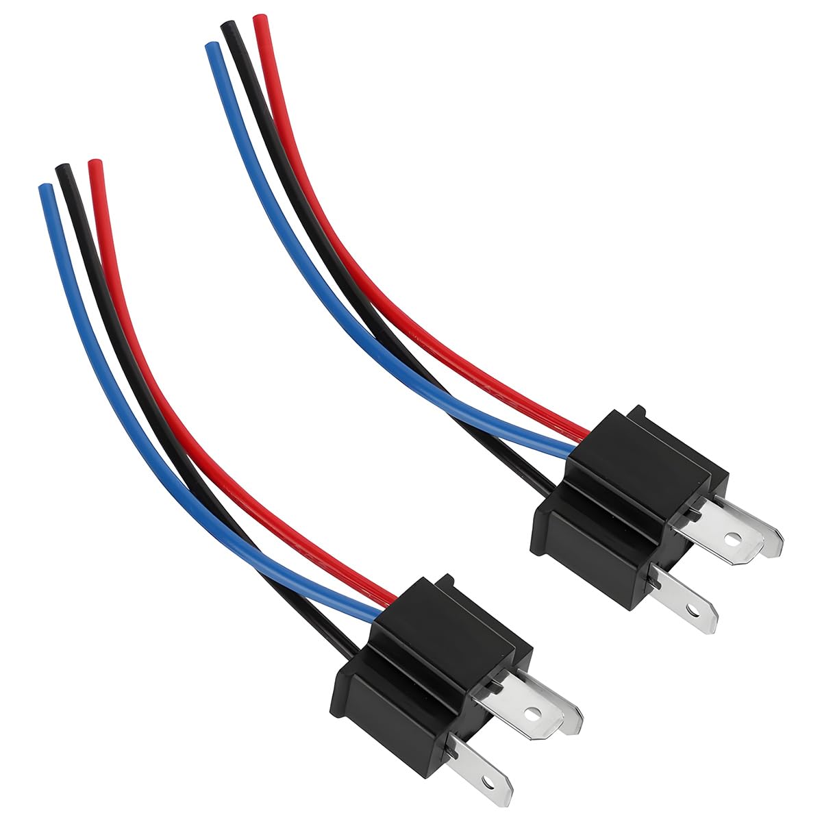 Headlight Wire Socket Connector, 2 Pcs H4 Male/Female Power Plug, 3 Wire Way Automotive Waterproof Electrical Connectors, Light Holder Wiring Pigtail Adapter, Fit for Truck Marine