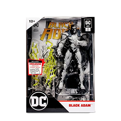 McFarlane Toys, DC 7-inch Black Adam (Line Art Variant) Action Figure with 22 Moving Parts - Image 4