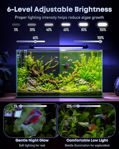 Image of Pawfly 18 W Aquarium LED Light for 24 to 30 Inch Fish Tanks Extendable Fish Tank Light with Full Spectrum Brilliant White Blue Red Lights with Daytime & Night Modes and Adjustable Brightness