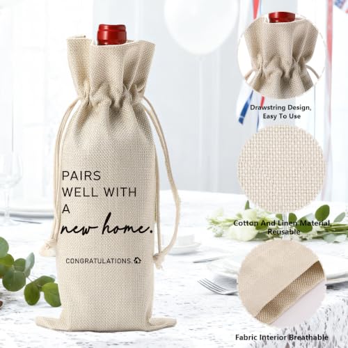 Funny Housewarming Gifts New Home Lavender Scented Candle Wine Bag Set - Image 3