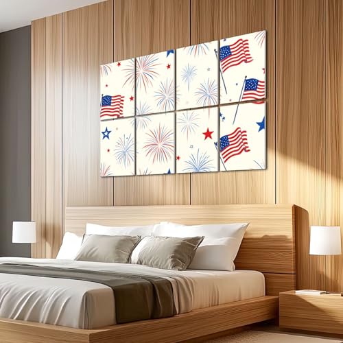Paneles acústicos artísticos 8 unidades con adhesivo, 48" x 32", fibras de poliéster, decoración decorativa y aislamiento de sonido miniatura 5
