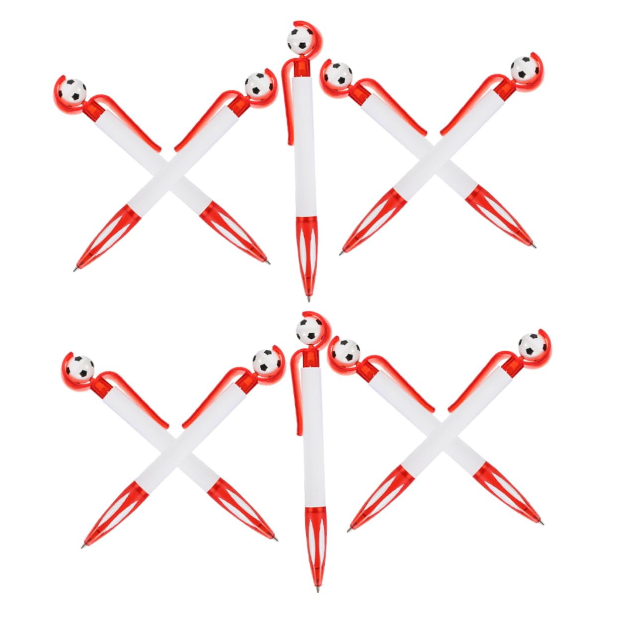 VILLCASE Lot De 5 Stylos À Bille Motif Football Lot De 10 Pour Étudiants Papeterie Bureau École Garçons Et Filles Poignée Antidérapante