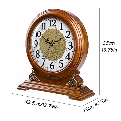 Reloj de mesa vintage dormitorio mesita de noche silencioso de roble 3