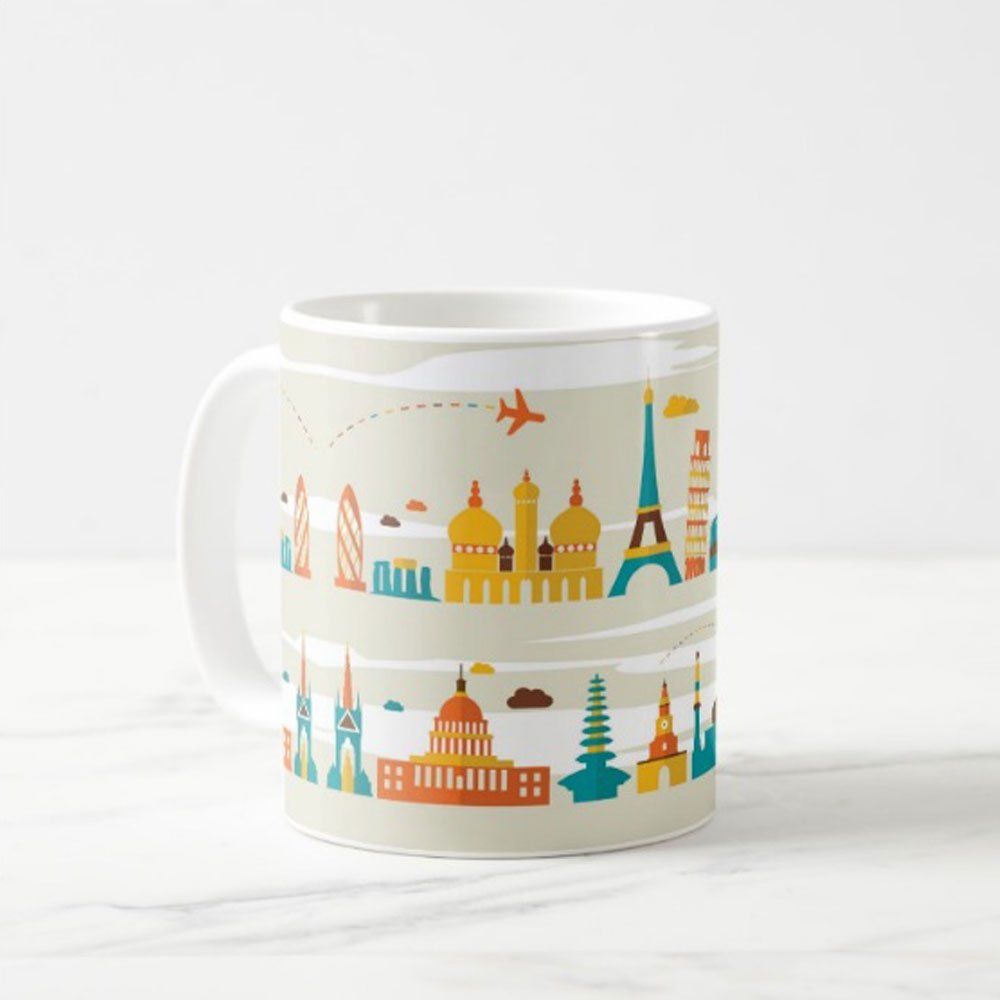 Nutcase Ceramic Designer�Coffee Tea Mug with Large C-Handle-Great Birthday Gift - Paris City Art