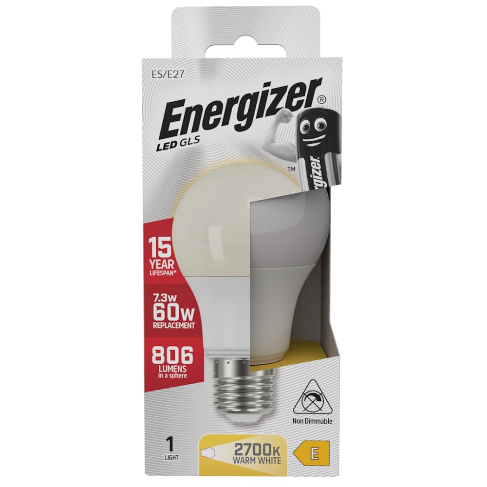 Energizer® LED ES (E27) Opal GLS Non-Dimmable Bulb, Warm White 806 lm 8.2W ENGS