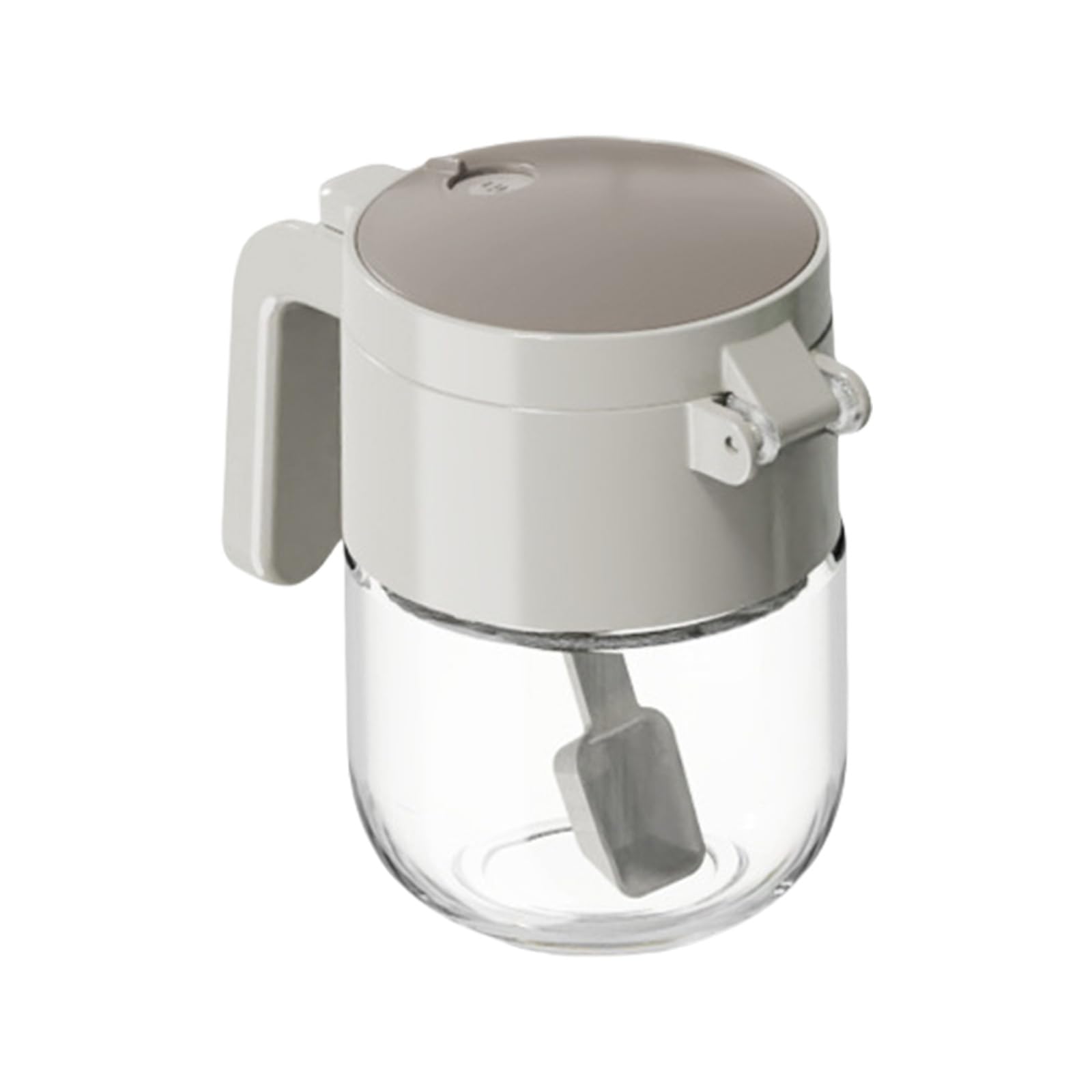 FACAILUO Salt Dispenser with Duals Function Glass Container for Controlled Seasoning and Condiments Storage Kitchen Essential