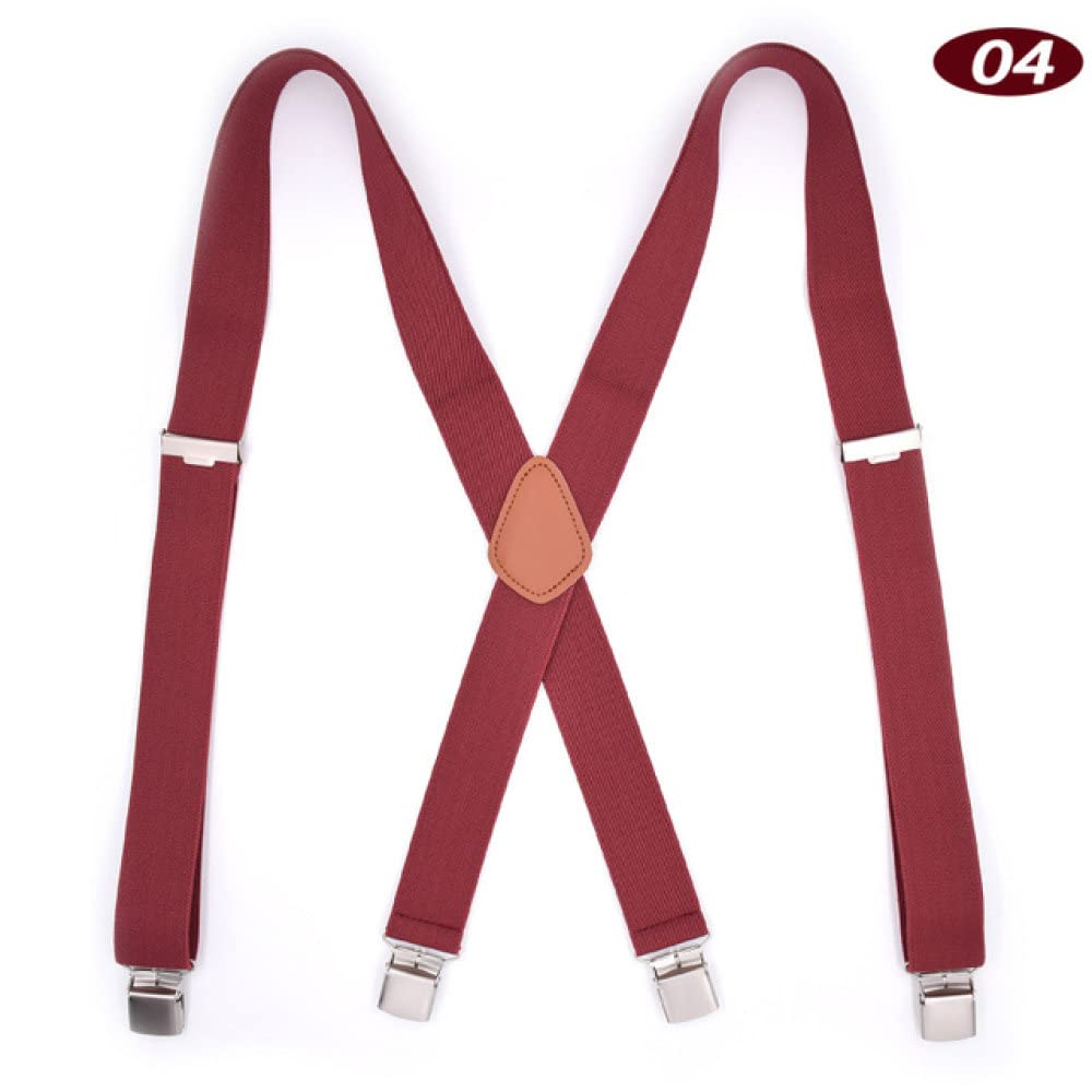 Hosenträger for Herren, 4 Clips, Outdoor-Hosenträger, elastisches Band, 2,5 x 120 cm, Geschenkzubehör for den Vater