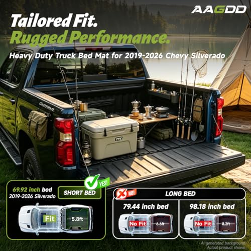 Image of Truck Bed Mat for 2019-2026 Chevy Silverado 1500 & GMC Sierra 1500