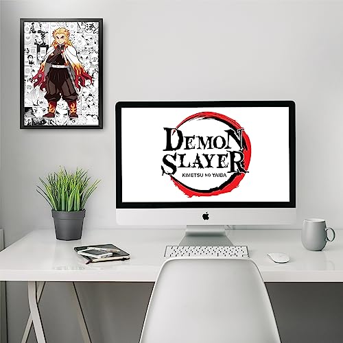 Image of MCSID RAZZ - Demon Slayer - Rengoku Kyojuro - The Flame Hashira Design A4 Size Poster (With Frame) - Best Gift For Demon Slayer Fans /Best Artifacts To Your Home & Decor /For Anime Fandom