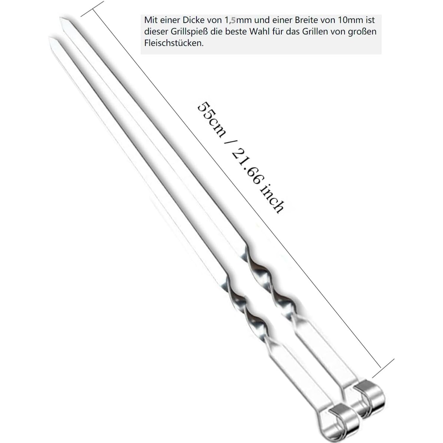 SPIEDI IN ACCIAIO Inox Con Manico In Legno Per Barbecue Fornacetta Carne Verdura EUR 15,75 - IT