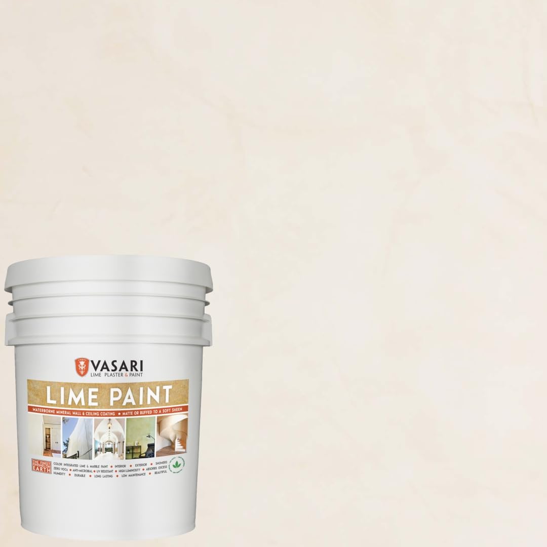 VASARI Lime Plaster & Paint | LIME PAINT | Made from Natural Lime and Powdered Marble | color: Marcona #13 | size: 5 Gallon