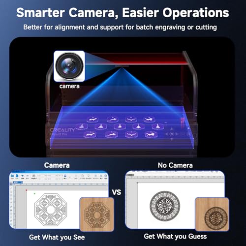 Image of Creality Falcon2 Pro 60W Laser Engraver, Enclosed Laser Cutter with Air Assist, 3-in-1 Laser Module, HD Camera Positioning, Auto Fan, Class 1 Safety Laser Engravering Machine for Wood and Metal