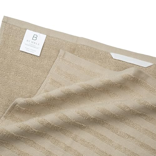 Image of Premium Kitchen Towels (20 inchx 28 inch, 6 Pack) | Large Cotton Dish Towels 450 GSM | Highly Absorbent Terry Kitchen Linen Set with Hanging Loop | Tan Solid
