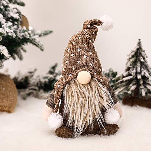 cocoon-break Weihnachten Gesichtslose Puppe, Weihnachtsdekoration Fensterdekoration Zwerg süße Weihnachtswichtel Kinder Weihnachtsbaum Home Party Dekoration Geschenk Ornamente Santa Dolls (Khaki)