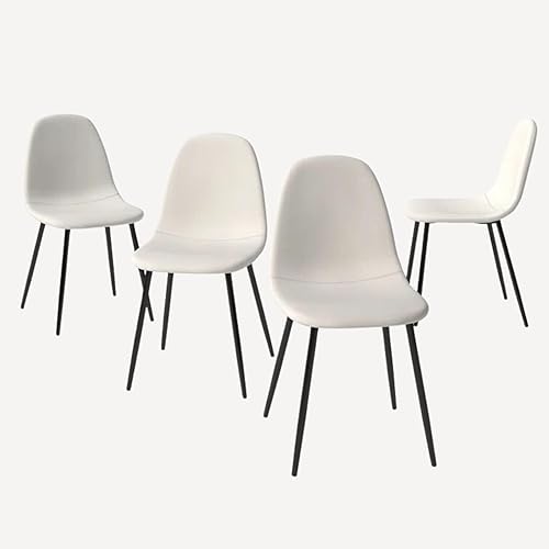 Homy Casa Juego de 4 sillas de comedor, sillas de estilo moderno de mediados de siglo, sillas laterales sin brazos para cocina, comedor, sala de