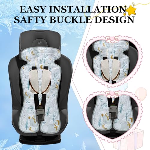 Baby-Kühlkissen für Kinderwagen Doppelseitiges Universelles Sommer Babyschale Kinderwagen-Kühlmatte Kinderwagen-Sitzeinlage Für Buggy Und Autositze (Bär)