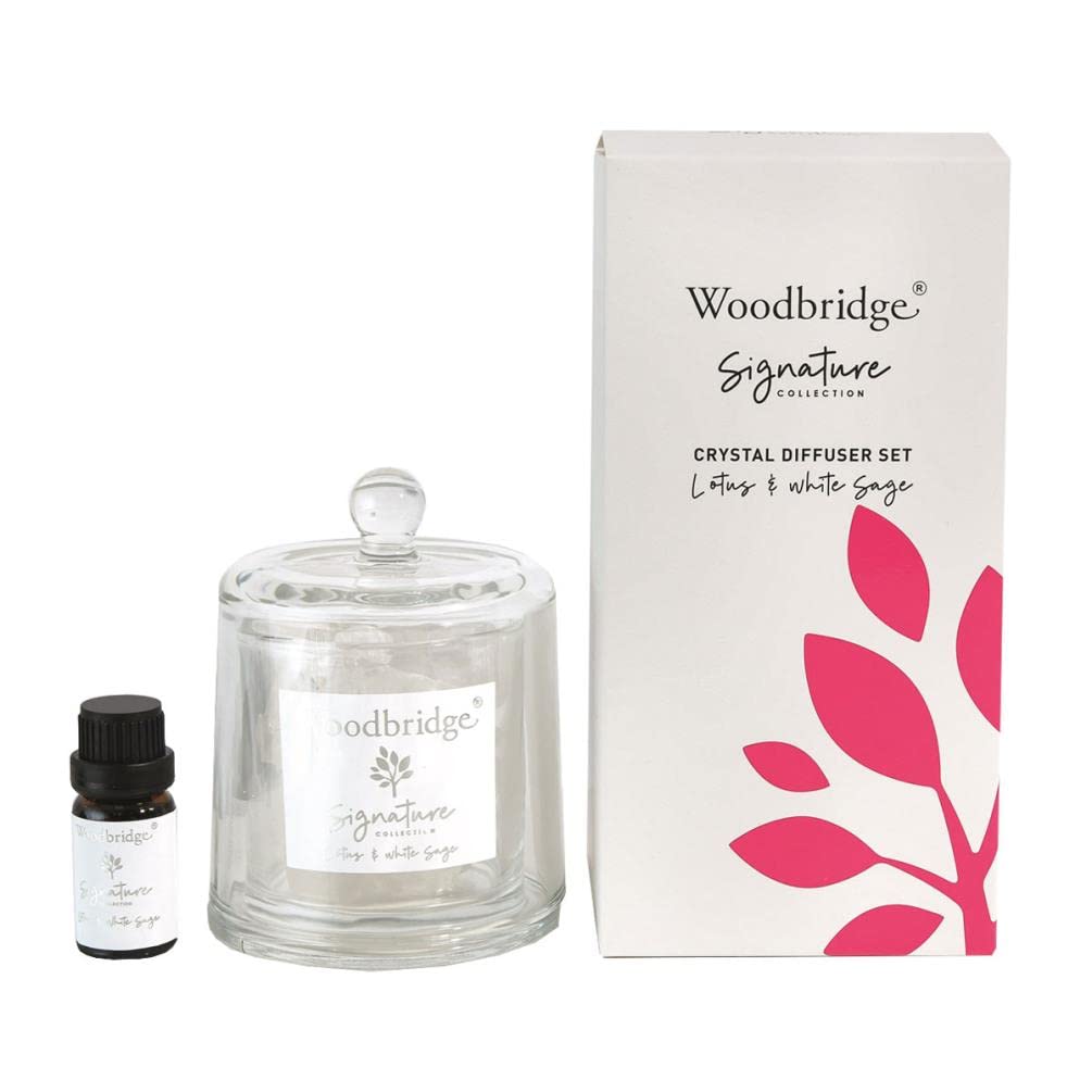 Aroma Accessories Woodbridge Lotus & White Sage Crystal Oil Diffuser Set