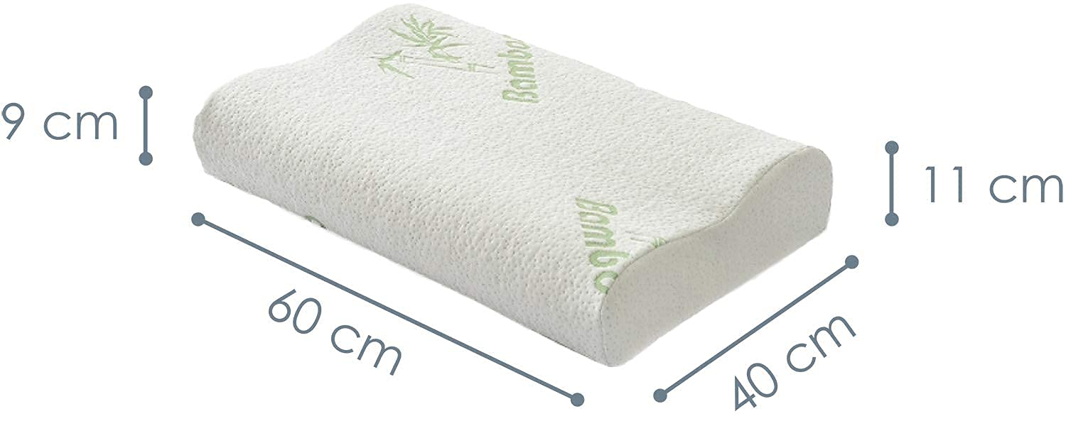 Cuscino cervicale viscoelastico a doppia altezza, ergonomico, riduce i dolori al collo e alla schiena, ideale per dormire sul lato e sulla bocca in alto, rivestimento lavabile in fibre di