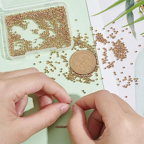UNICRAFTALE 1000pcs 2mm 304 Stainless Steel Spacer Beads Golden Round Loose Beads Metal Crimp Bead Tiny Smooth Hollow Rondelle Bead for DIY Bracelet Jewelry Making Crafting - Image 4