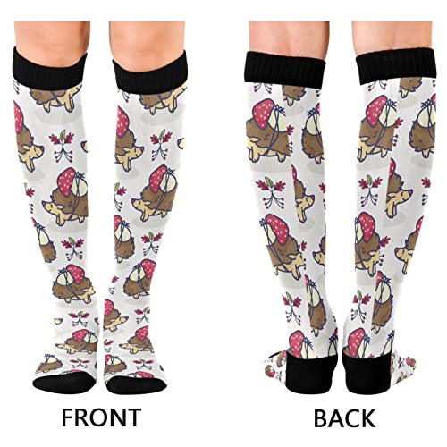 Wusikd Heartbeat Rhythm Compression Socks for Women and Men Circulation Red Long Socks for Athletic Running 12