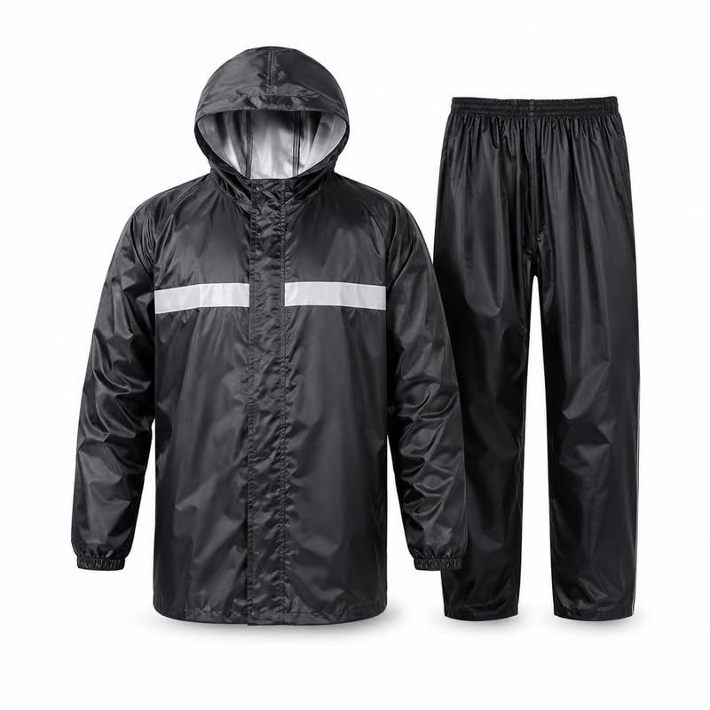 elevea 𝟏𝟓 𝐘𝐞𝐚𝐫 𝐋𝐨𝐧𝐠 𝐋𝐢𝐟𝐞 𝐖𝐚𝐫𝐫𝐚𝐧𝐭𝐲 Waterproof Rain Suit for Men & Women, Reusable Full Body Raincoat with Hood, Portable Rain Wear with Storage Pouch for Bike Riding, Travel-picture-37