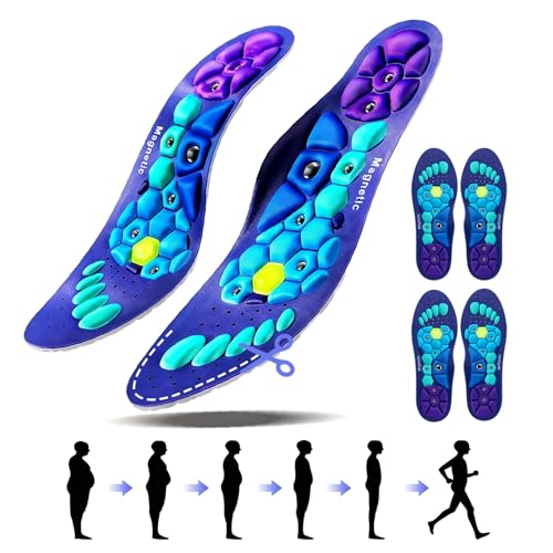 3 PCS Orthopedic Acupressure Insoles for Men & Women Reflexology Massage Foot Insoles for Helps Blood Circulation Comfortable Support for Daily Use (L(Men 9.5-12/Women 10.5-13))