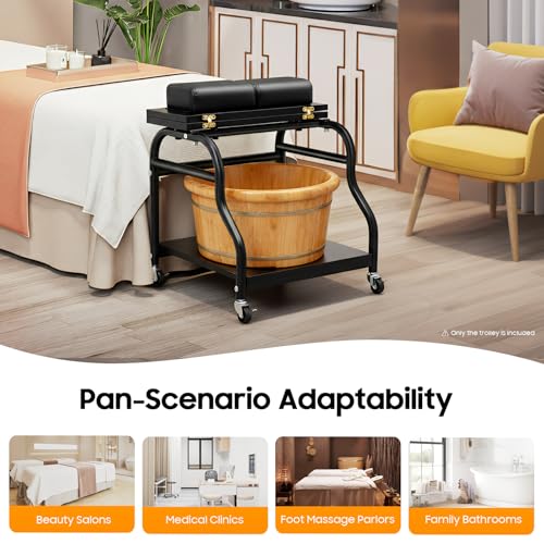 Carrito para spa de pies con ruedas y estante plegable miniatura 3