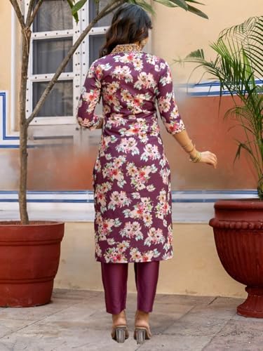 Image of Naixa Women's Rayon Embroidered and Printed Straight Kurta with Pant and Dupatta Sets Ethnic Wear, Rayon Fabric (NX2-507)