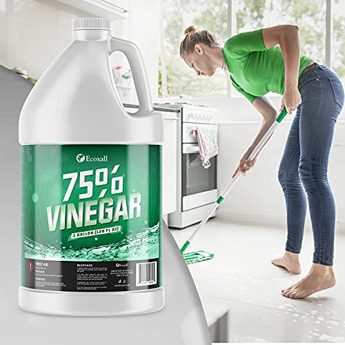 Ecoxall Premium Grade - 75% Pure Vinegar - 1 Gallon - 100% Natural Concentrated Cleaner - 450 Grain - Industrial Strength - Excellent Bleach And Ammonia Alternative Chemicals #TOP4