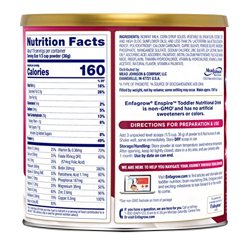 Enfagrow Enspire Toddler Nutritional Drink, Natural Milk, 24 Ounce (Pack of 4)