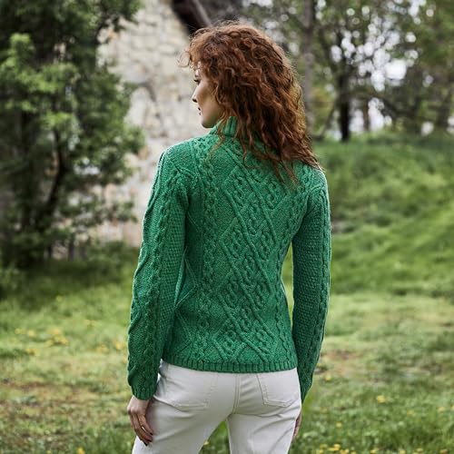 Image of SAOL Wool Sweater for Women Ireland Cable Knitted Jumper