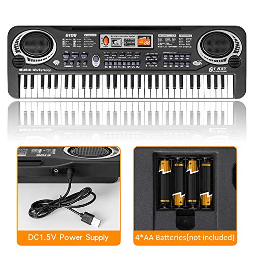 m zimoon Piano Toetsenbord voor Kinderen, 61 Toetsen Kindertoetsenbord met Microfoon Draagbaar Educatief Muziekspeelgoed… - Image 4