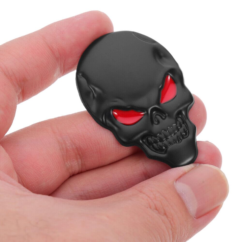 Scooter Stickers 3D Skull Metal Decal Sticker, Logo Badge Emblem Auto Truck Motorcycle Car Fashion Styling Stickers Accessories 2.3 Inch (Silver Skull Car Accessories
