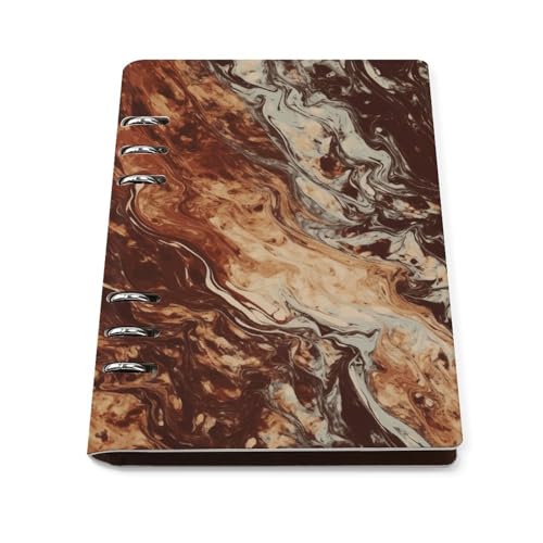 Carnet de notes marbré marron A5 classeur rechargeable cuir synthétique journal intime