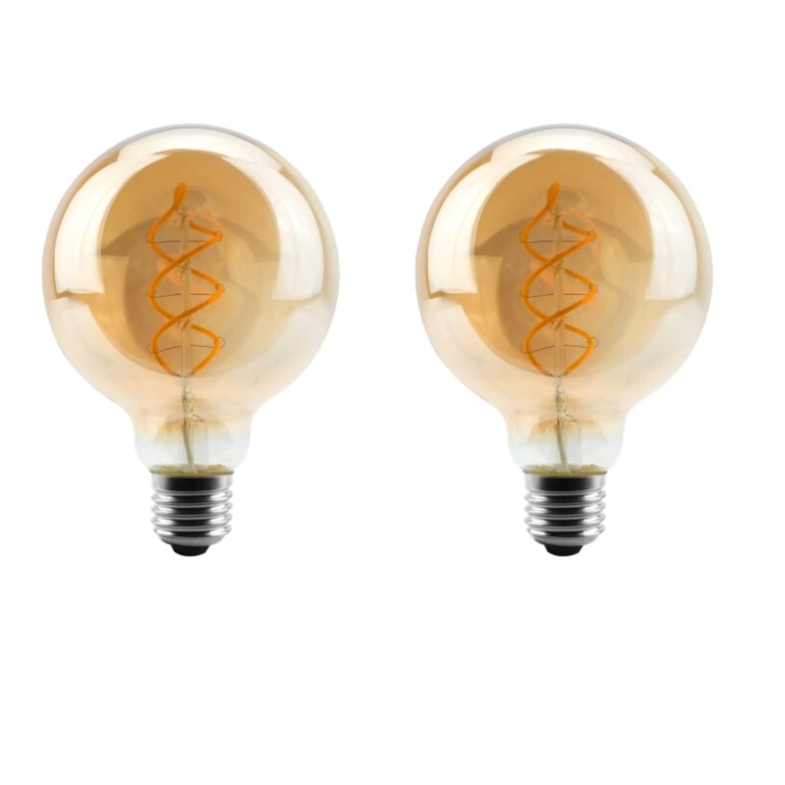 LEEVUS Vintage Edison Bulb 2Pcs Retro Led Spiral Filament Light Bulb 4W Warm Yellow 220V Vintage Edison Lamp G95 E27