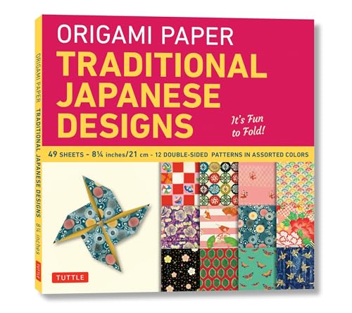 Origami Paper - Traditional Japanese Designs - Large 8 1/4": Tuttle Origami Paper: Double Sided Origami Sheets Printed with 12 Different Patterns ... 6 Projects Included) (Origami Paper Packs)