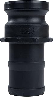 Quafwia 2 pcs Polypropylene Cam lock Fittings (2" Part E) Cam and Groove Hose Fitting, Male Adapter x Hose Shank, suction hose camlock fittings (2")