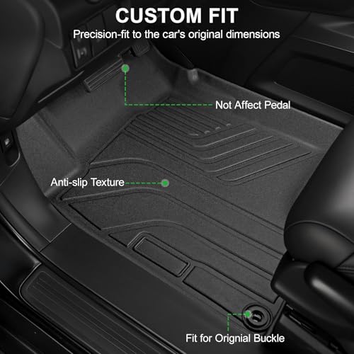 Image of Floor Mats for 2012 2013 2014 2015 2016 Honda CRV CR-V LX, SE and EX (NOT for Touring or EX-L Models), TPE All Weather Durable Floor Liners for Honda CRV Accessories