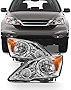 AKKON - For 2007-11 Honda CR-V Driver + Passdenger Sides Headlight Assembly Chrome Houing Clear Lens Full Set