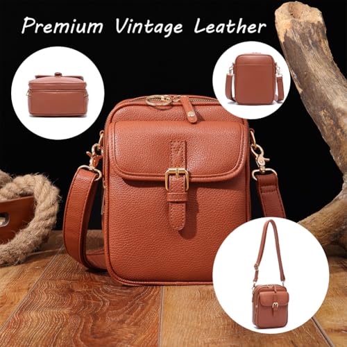 DDRIC Collaboraten1 Crossbody Leather Bag, Crossbody Leather Bag, Retro Double-Layer Large Capacity Mini Crossbody Bags2
