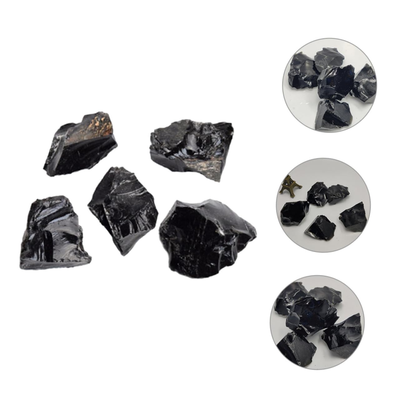 VALICLUD 5 Sätze Obsidian Duftstein Chakra-ausgleichssteine Natürlicher Obsidianstein Obsidian-dekoration Obsidianstein Für Zu Hause Obsidiansteine Natürlicher Kristall Schwarz 5 Stücke * 5