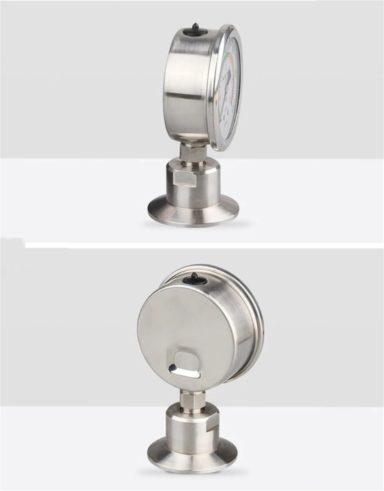 Manometer Bar/psi 1,5 Zoll (50,5 mm) 2'' (64 mm) Tri-Clamp-Membran-Manometer SS304-Edelstahlgehäuse SS316-Membran-Manometer(0-1Mpa,64mm OD Ferrule)