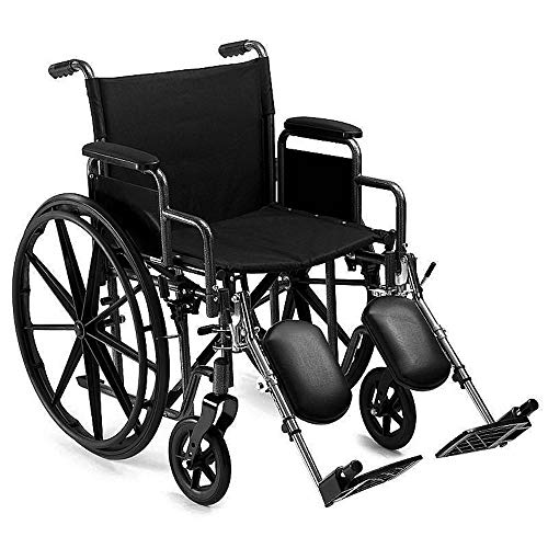 Heavy Duty Bariatric Folding Wheelchair Self Propelled Leg-Rests Strong Extra Wide 24 Seat
